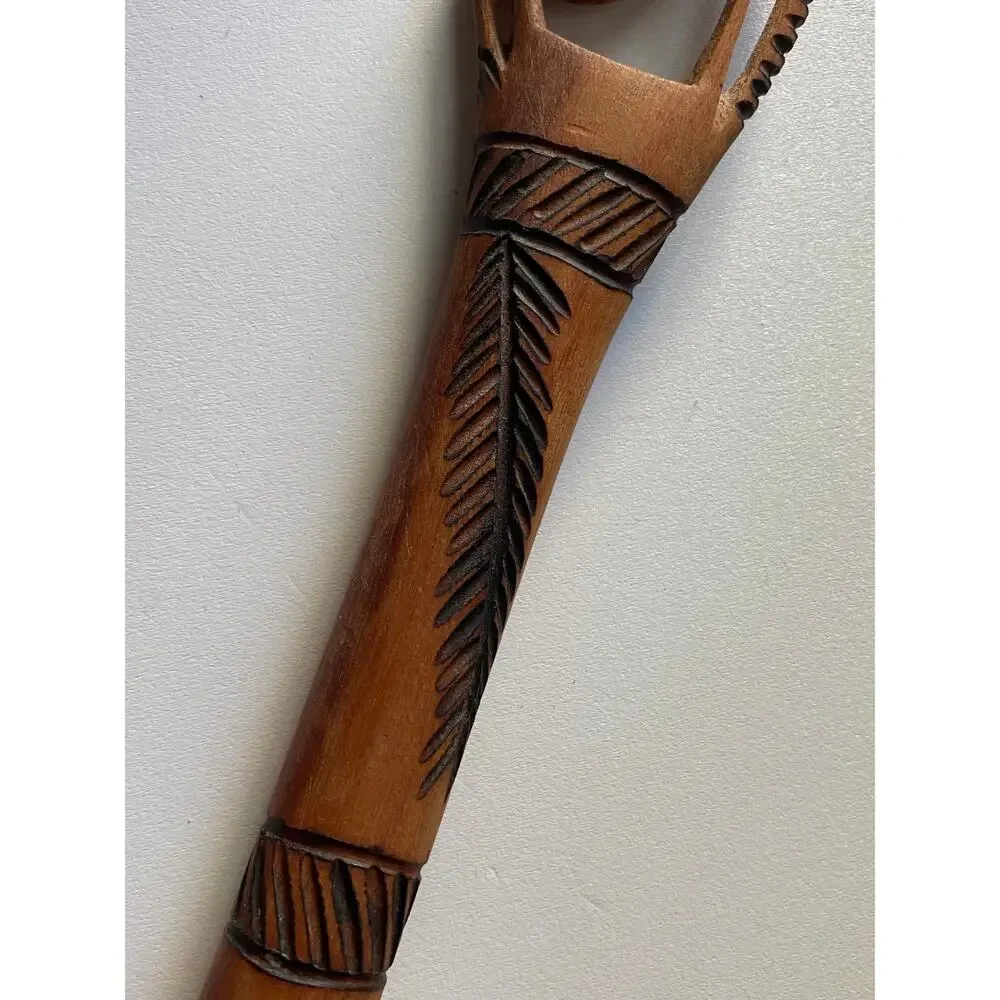 Vintage wooden spoon, hand carved elephant 14 inch